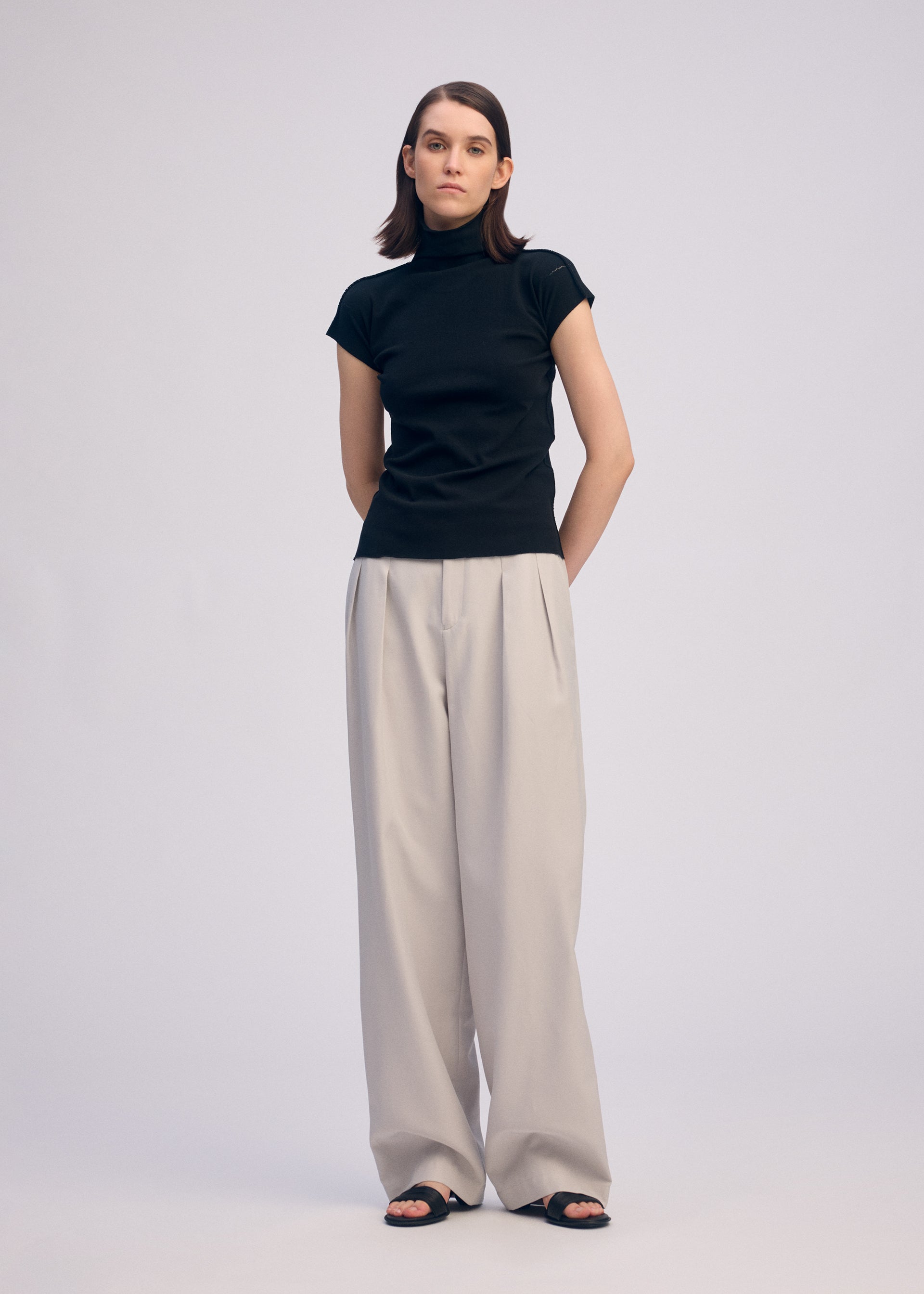 Issey Miyake Cotton Baguette BK-66 top černý vel. 2 bavlněný