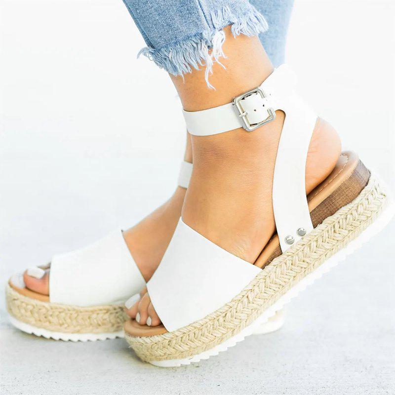 Norielle Espadrilky sandály na klínku hnědé