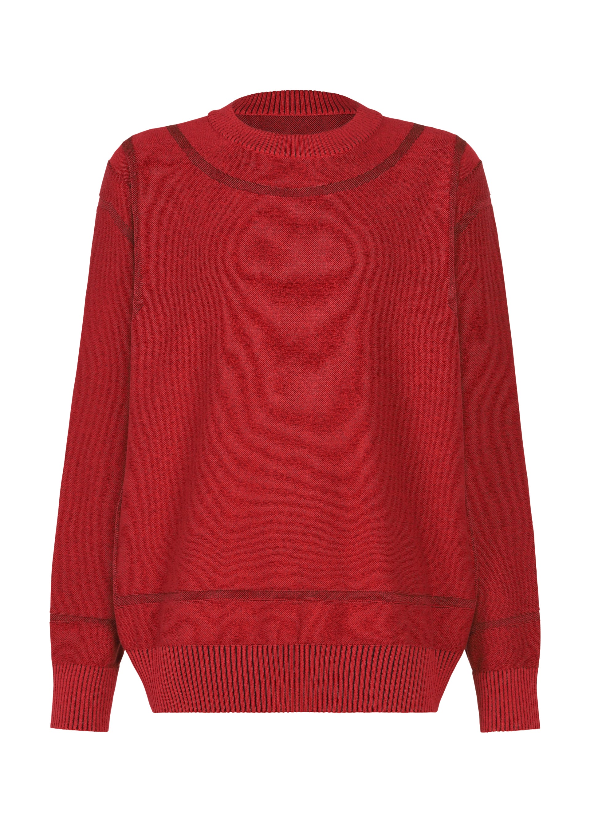 Issey Miyake TYPE-K 010 pletený top černá dlouhý rukáv