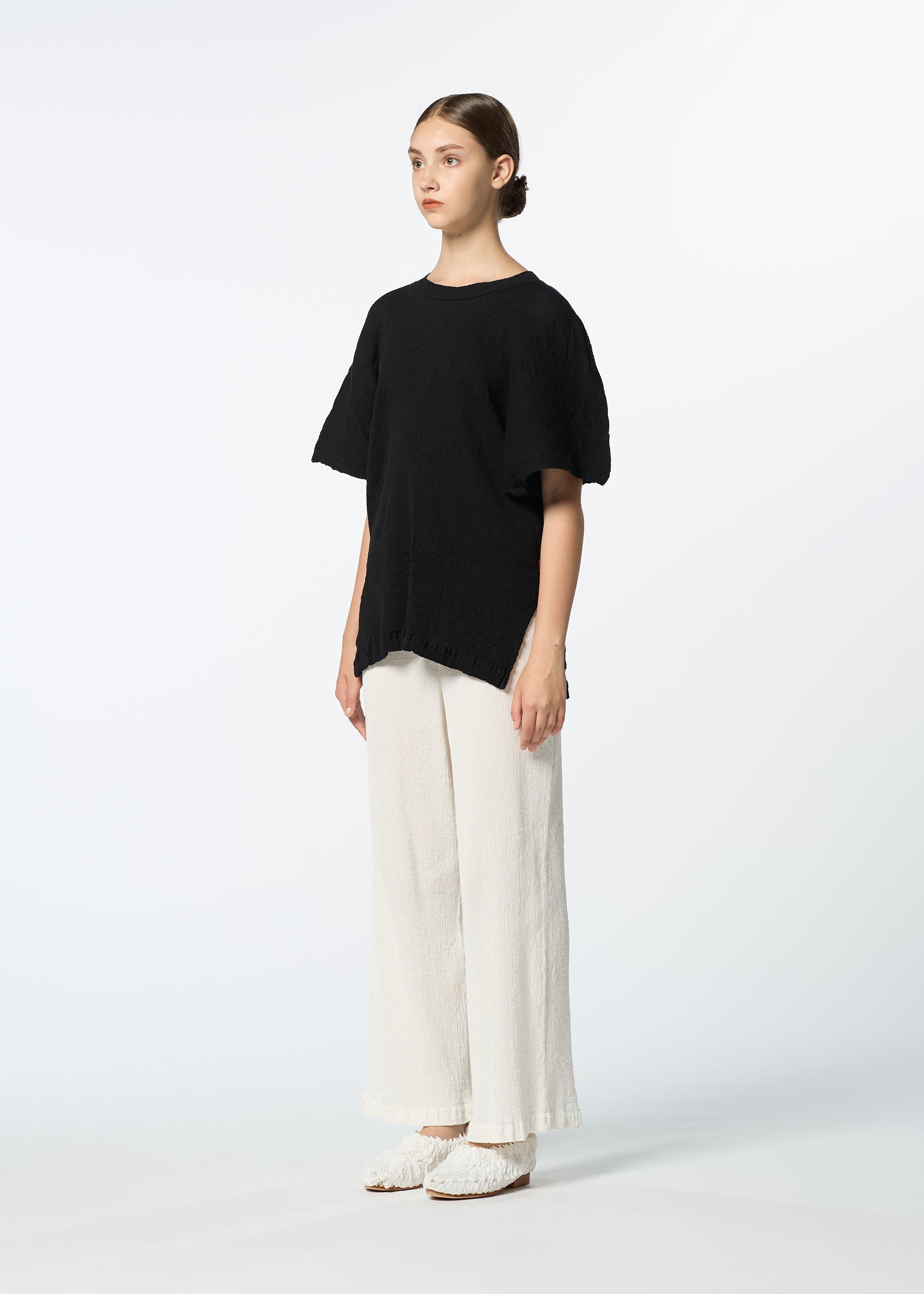Issey Miyake Kyo Chijimi Basic top White bavlněný