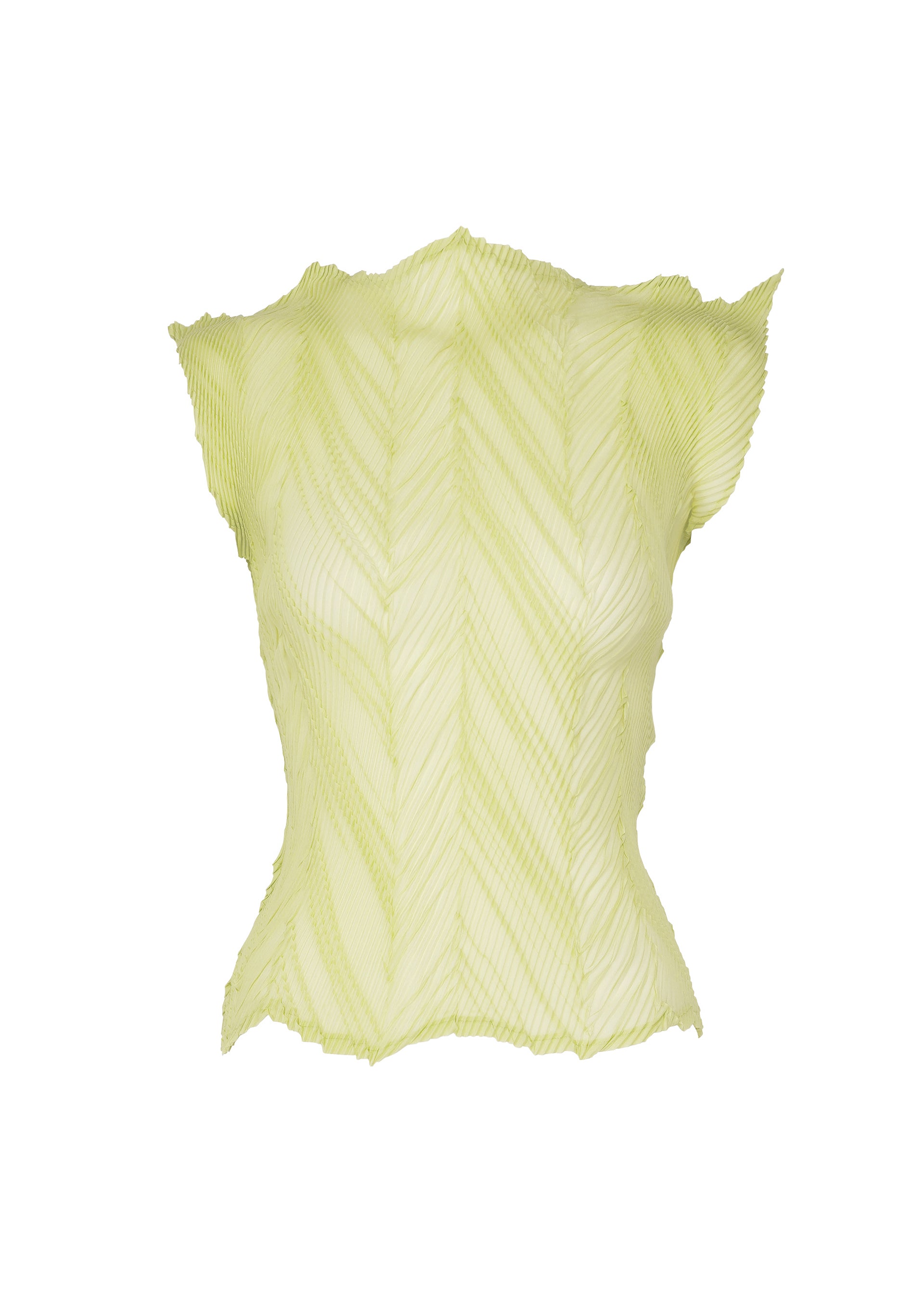 Issey Miyake Zigzag Pleats top světle modrá krátký rukáv