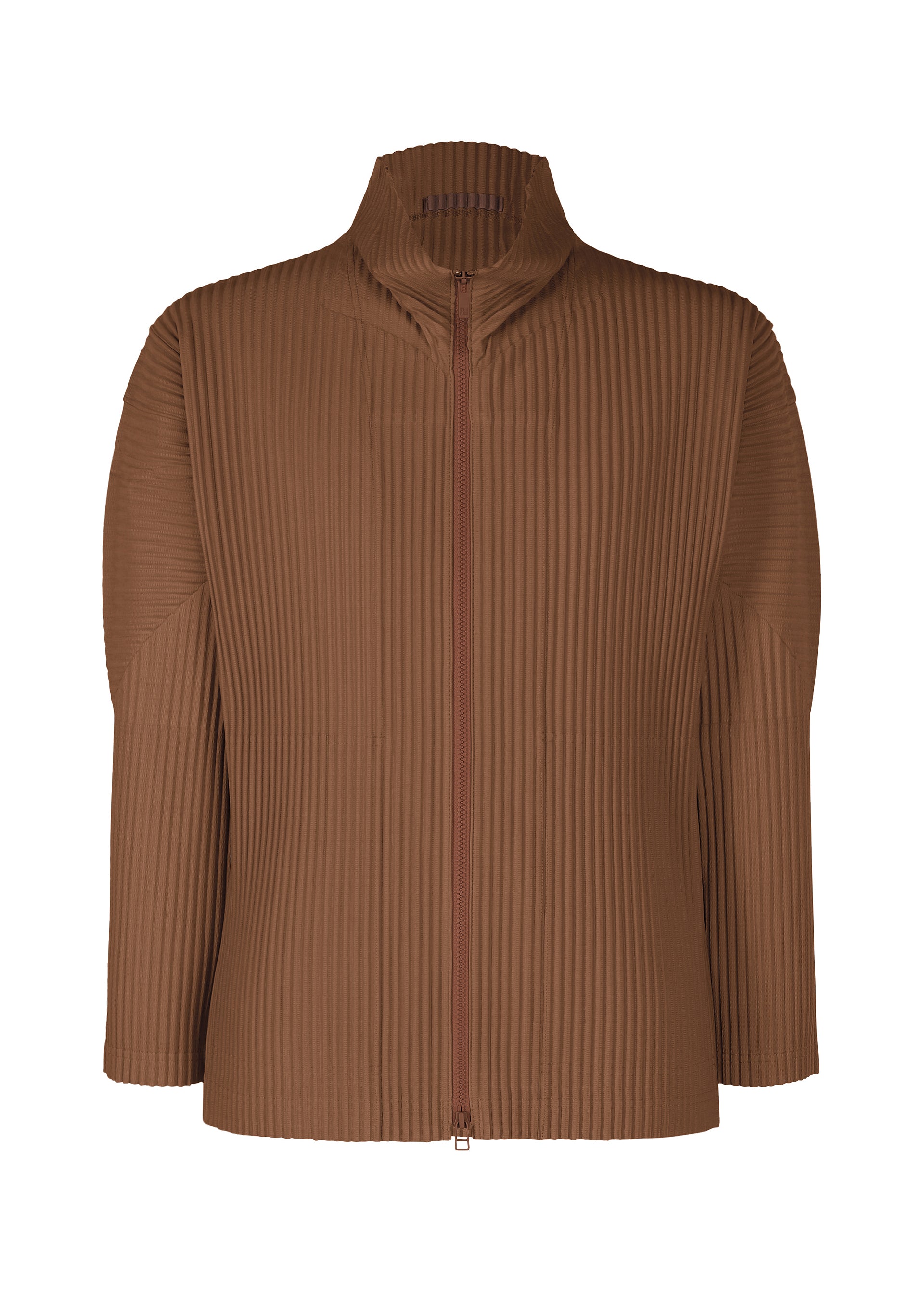 Issey Miyake Color Pleats 2 mikina na zip vínová