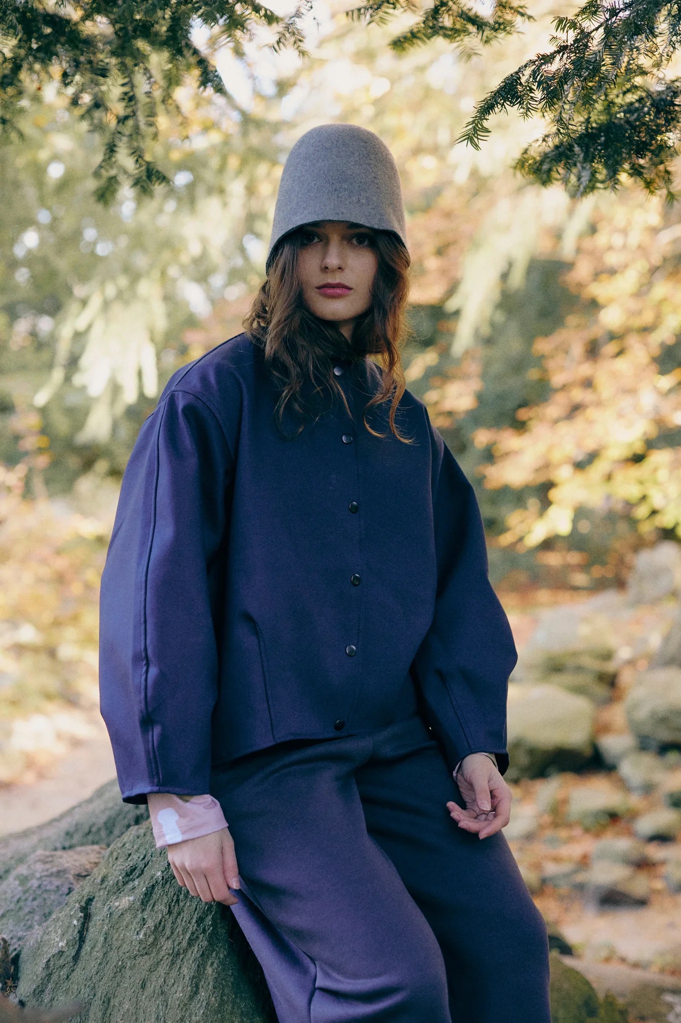 AURELIA & ZWEI FRAUEN Belgijka kalhoty dark navy