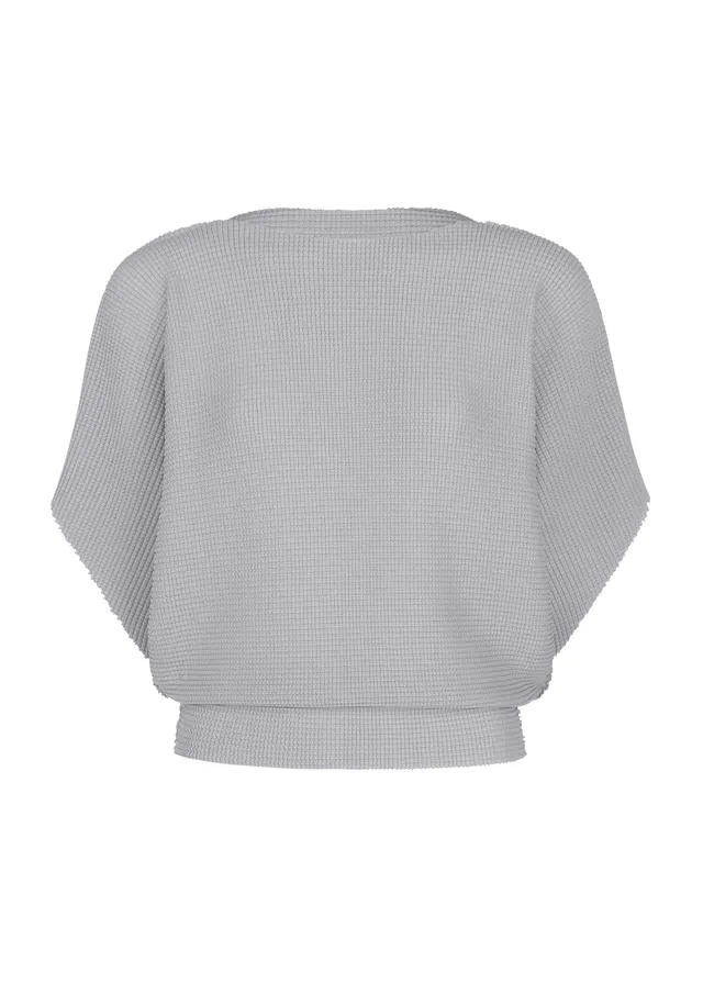 me Issey Miyake Tower Knit top šedý stretch plisé