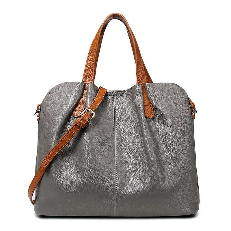 Norielle kožená kabelka šedá shopper