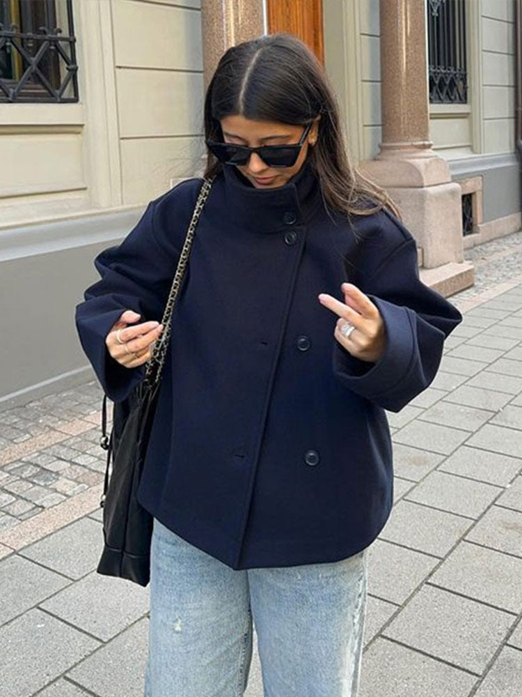 Norielle kratka damska bunda s velkym limcem seda