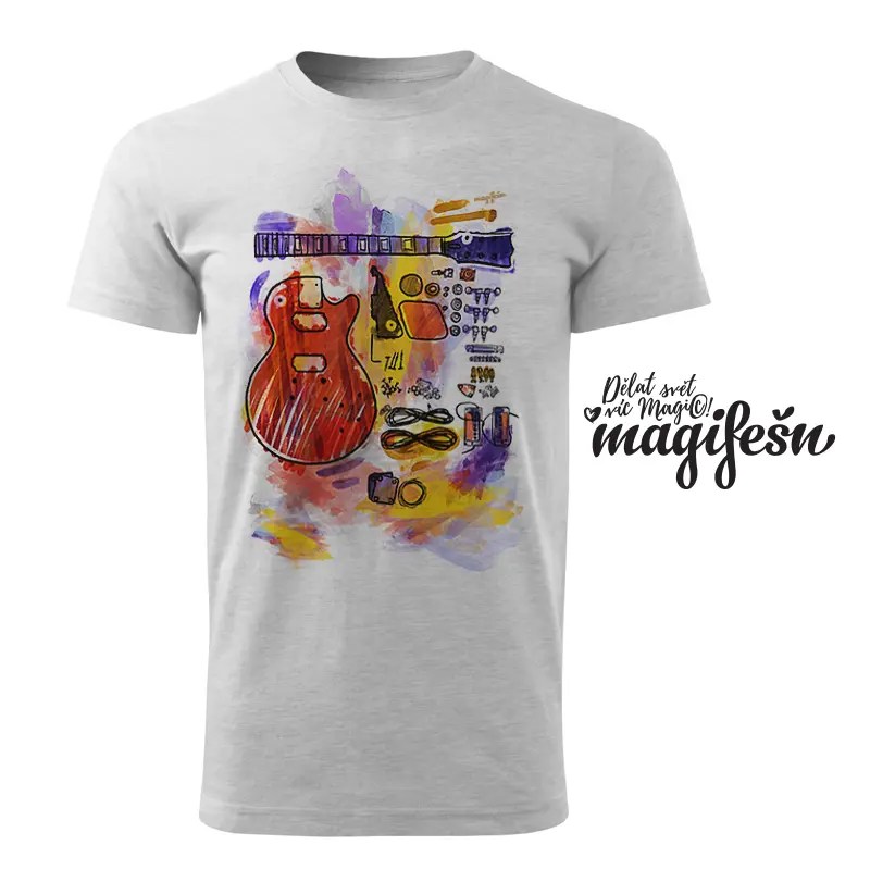 Magifešn BIO tričko XY Kytara unisex biobavlna