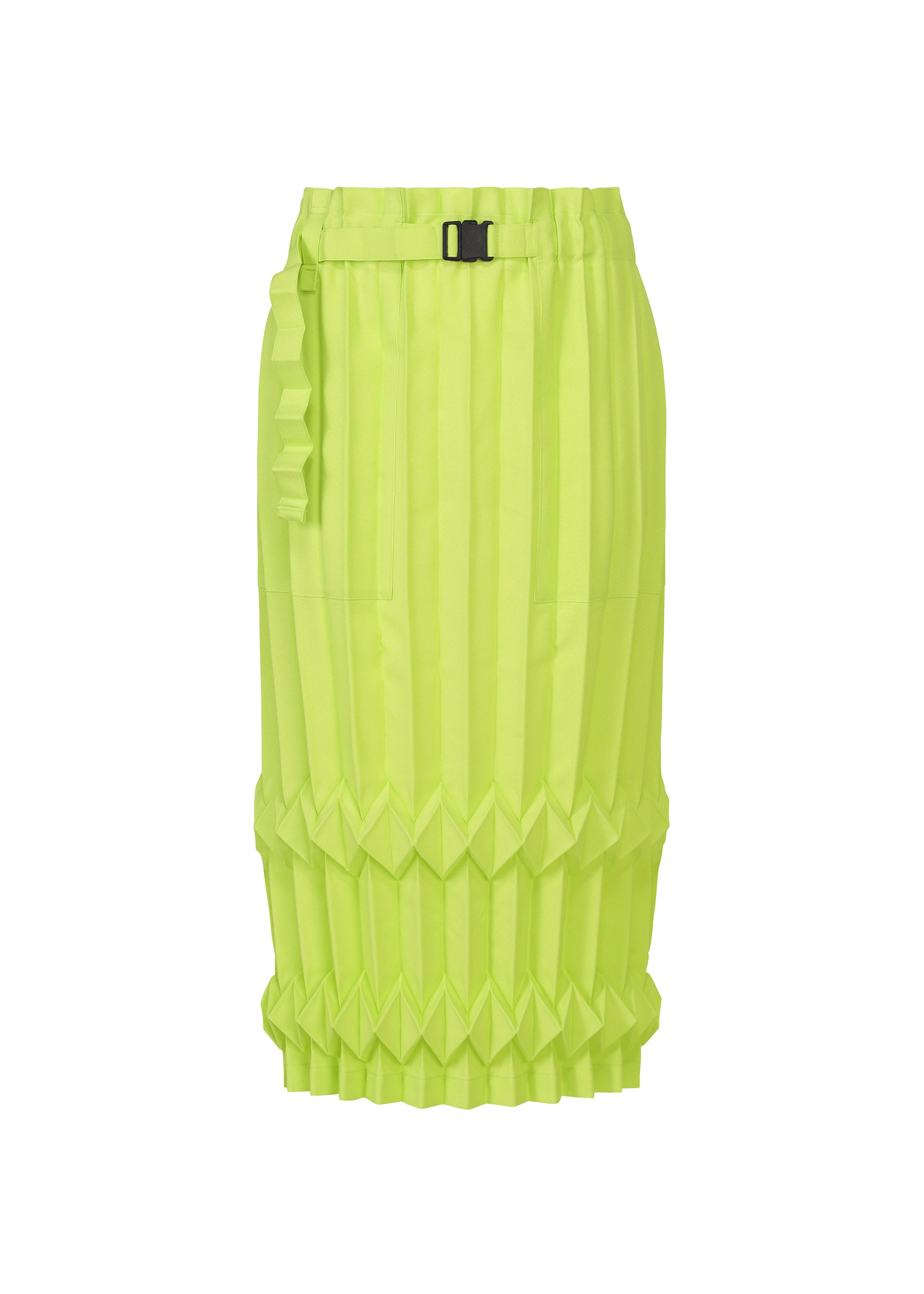 Issey Miyake Tree Pleats sukně černá plisovaná s kapsami