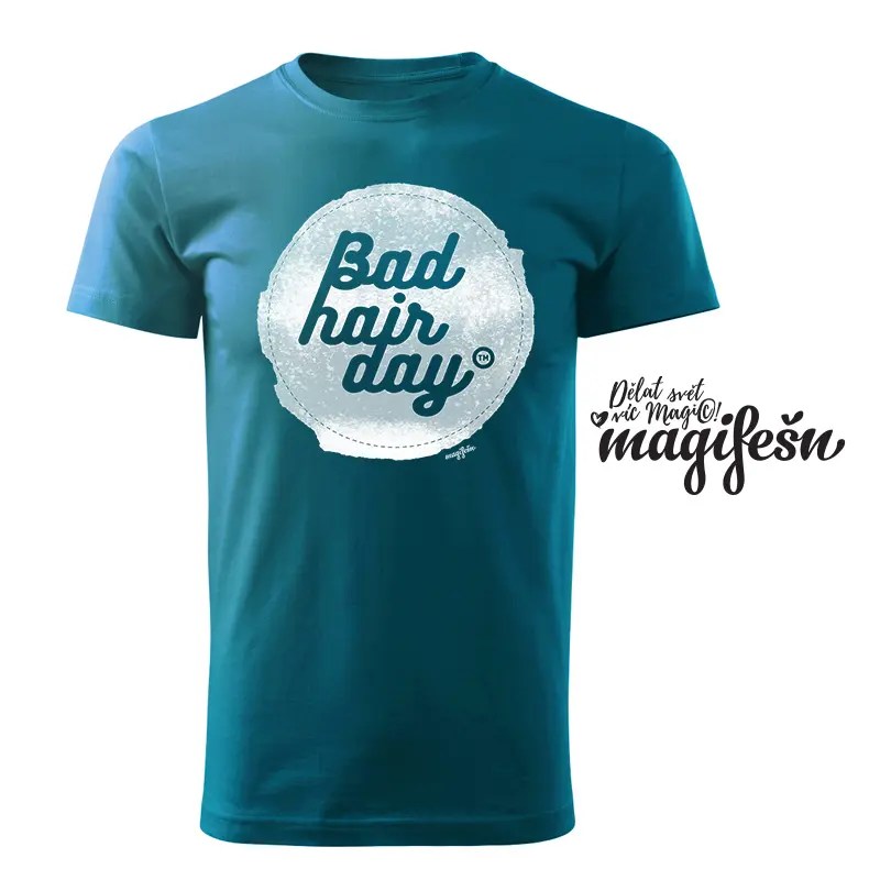 Magifešn XY Bad Hair Day tričko Bílá biobavlna