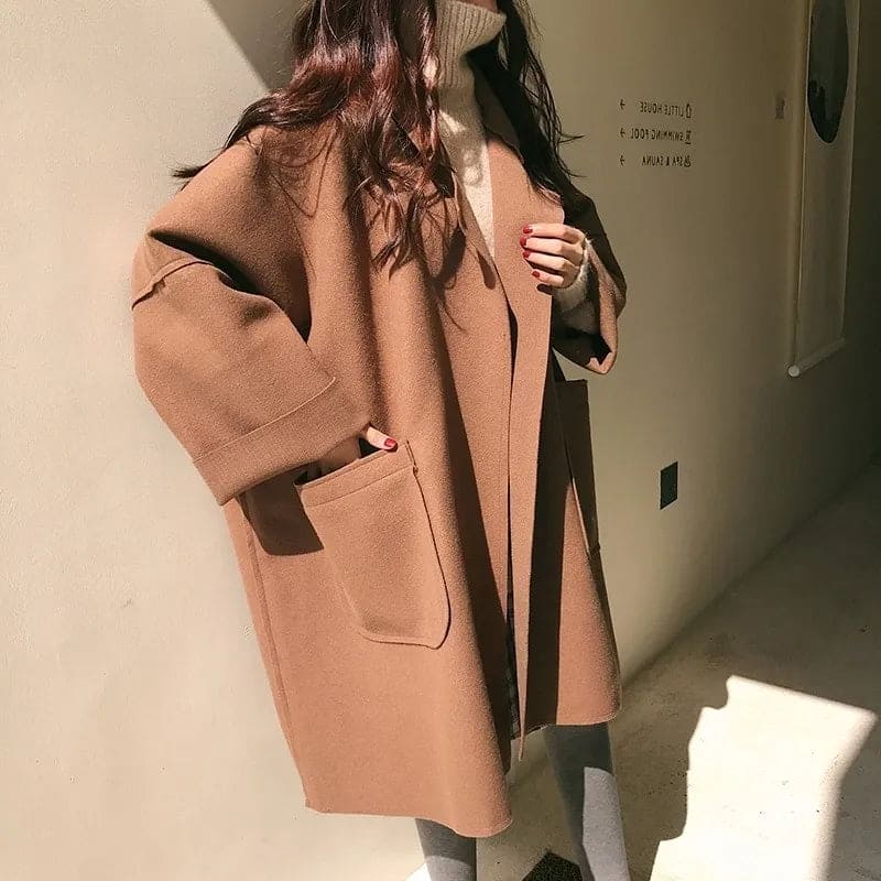 Norielle dámský oversize kabát polodlouhý černý