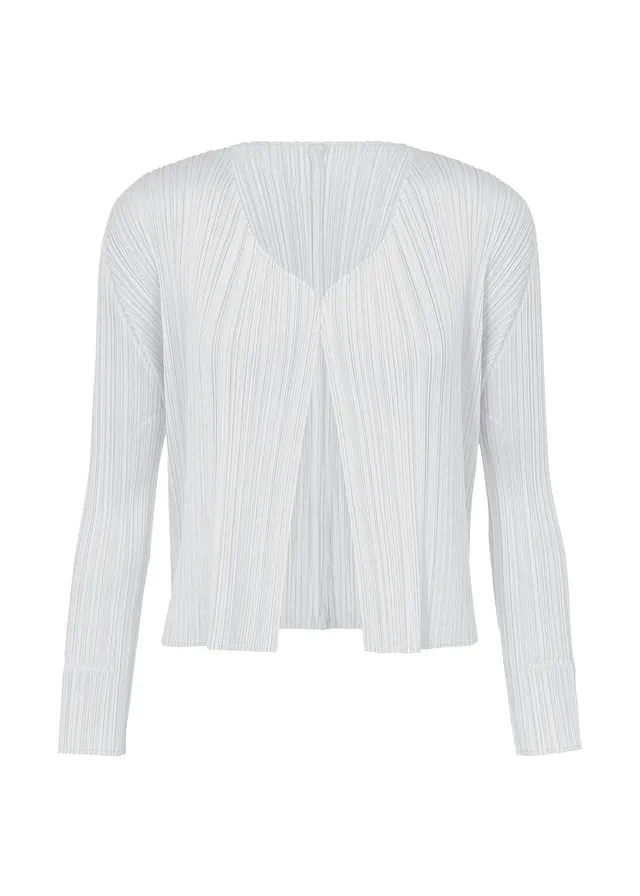 Issey Miyake Basics kardigan světle šedý plisovaný