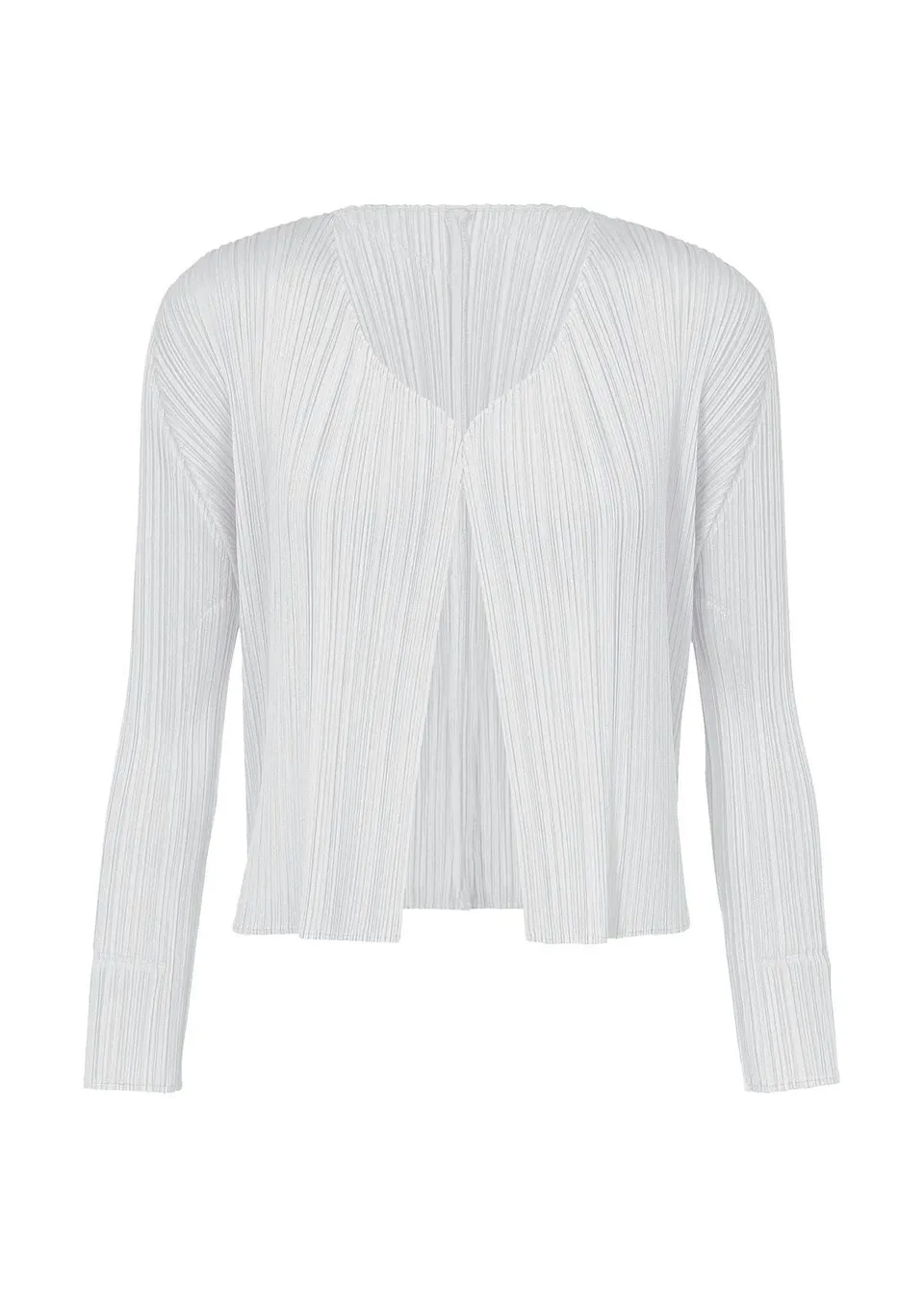 Issey Miyake Basics kardigan světle šedý plisovaný