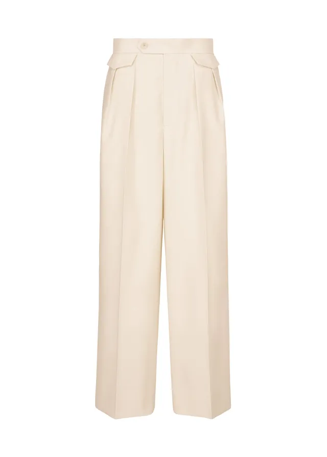 Issey Miyake Untitled kalhoty off-white široké