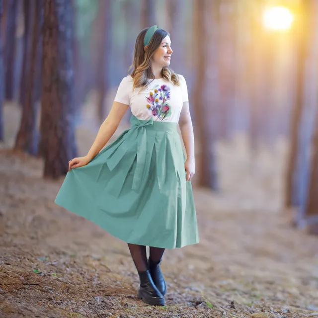 Magifešn MIDI Mint zavinovací sukně z viskózy