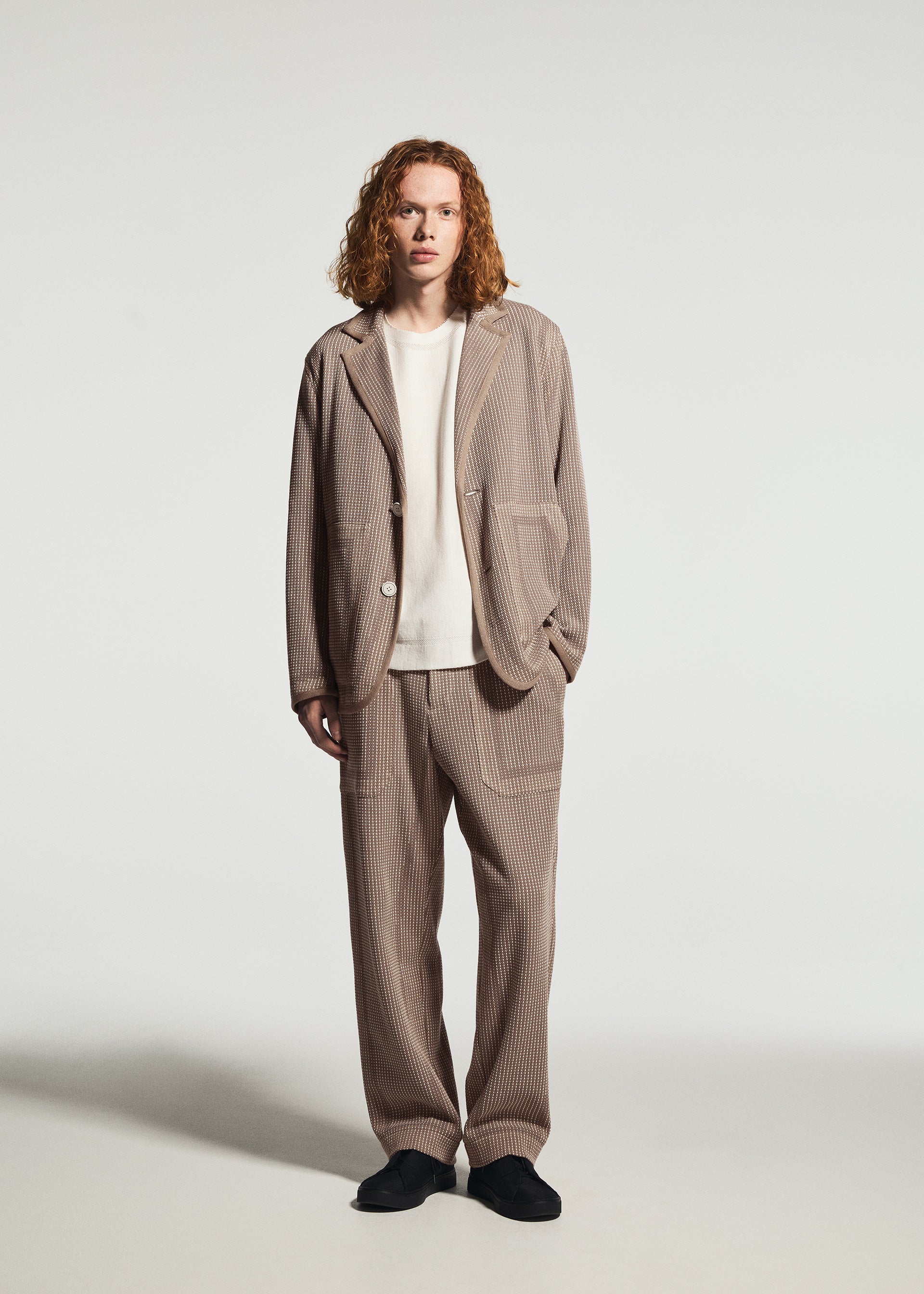 Issey Miyake Type-K 012 pletená bunda černá sashiko