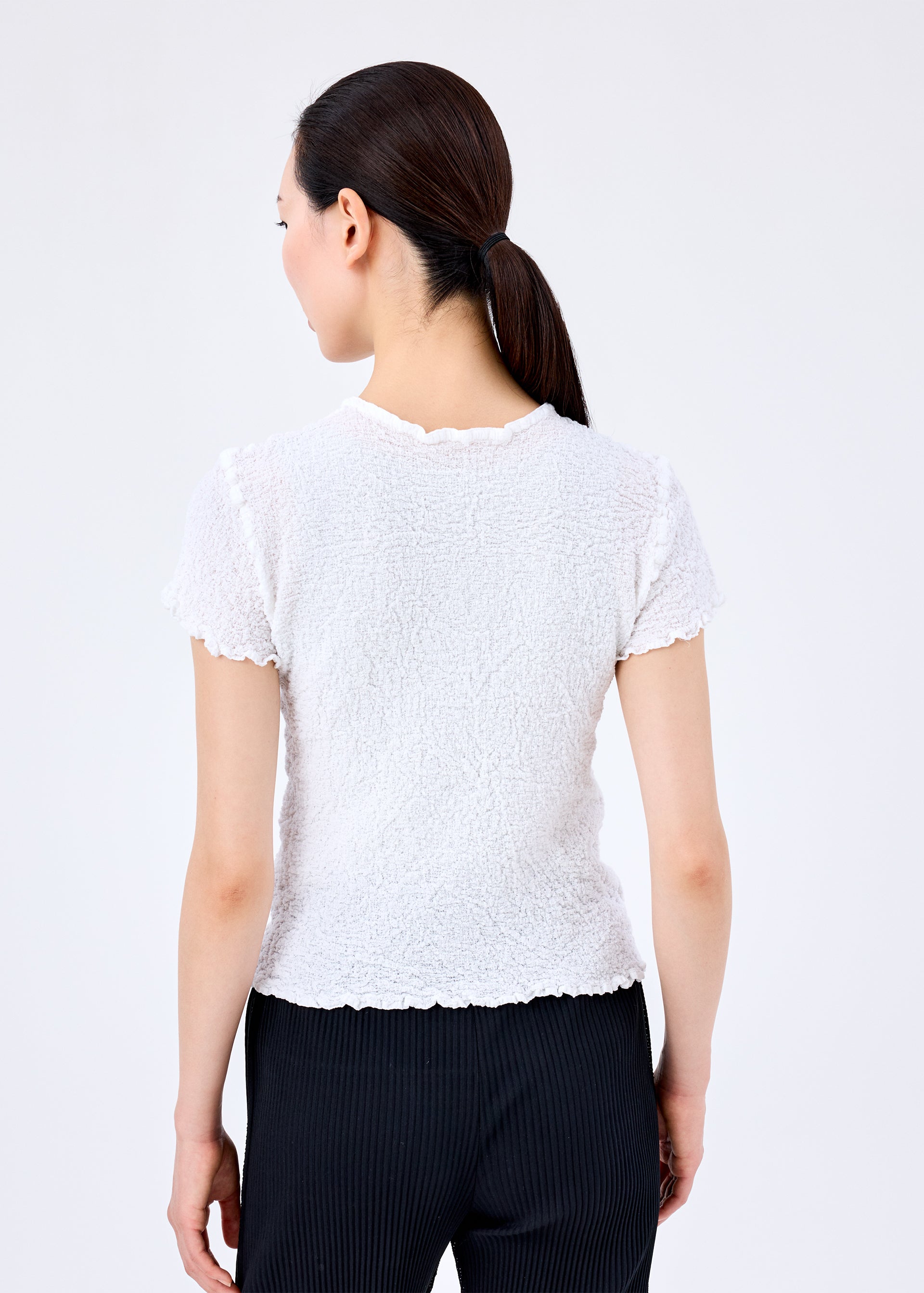 Issey Miyake Cauliflower top bílý bavlněný