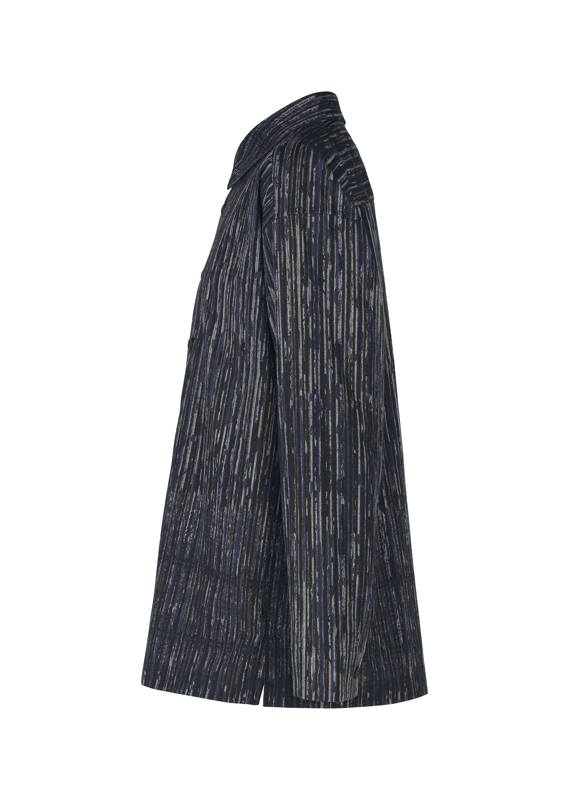 Issey Miyake Curviness Shirt košile charcoal gray pruhovaná