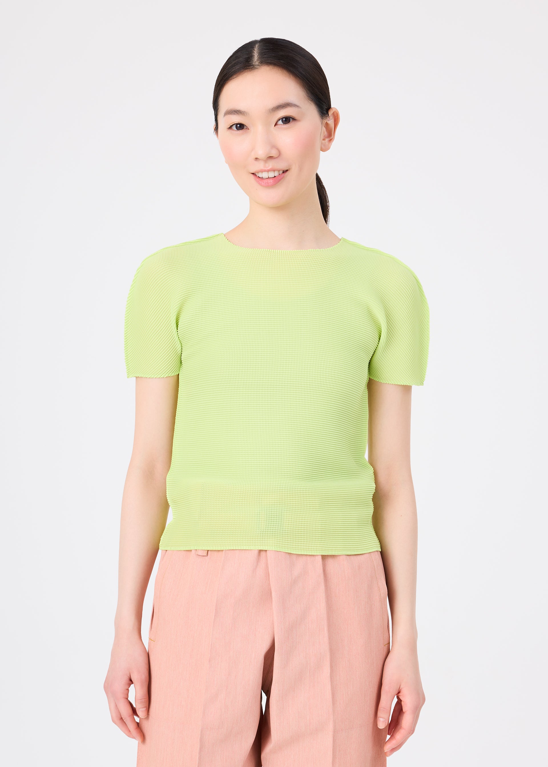 Issey Miyake Stretch Pleats MI63FK216 top žlutá