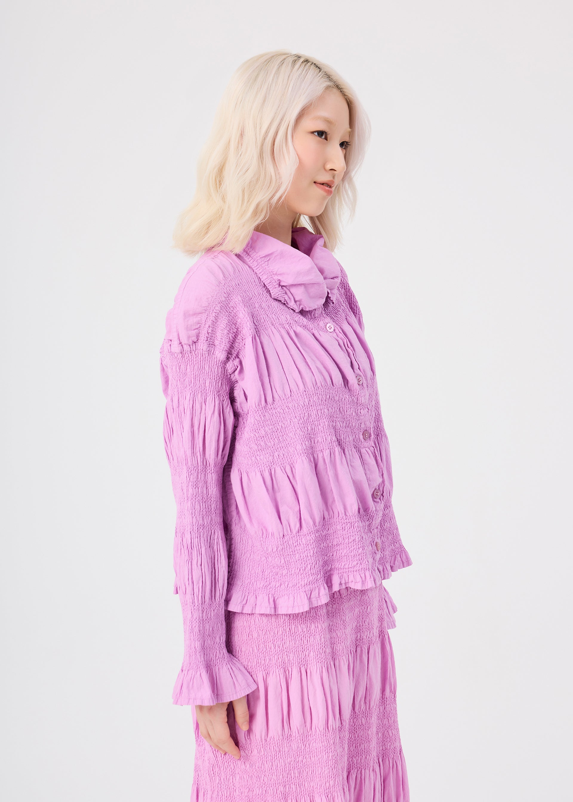 Issey Miyake Shrink Stripe kardigan černý bavlněný