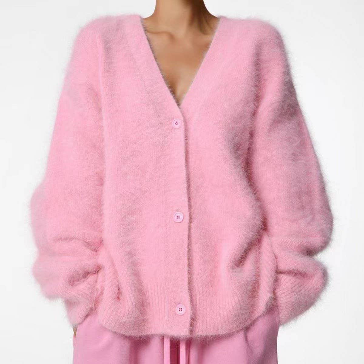 Norielle pletený cardigan s výstřihem do V bílý