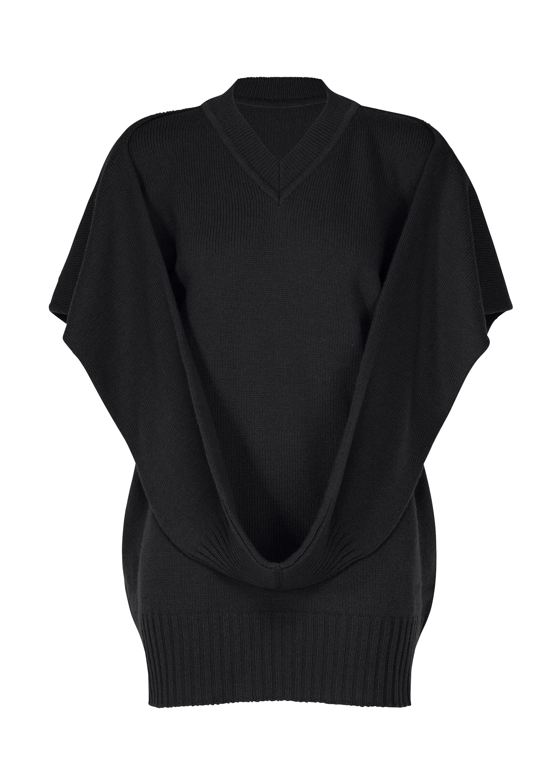 Issey Miyake O Knit vesta černá vlněná