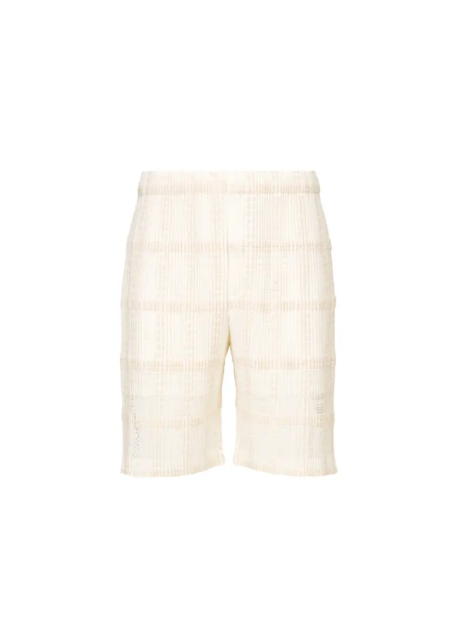 Homme Plissé Issey Miyake Lace Grid kraťasy bílé