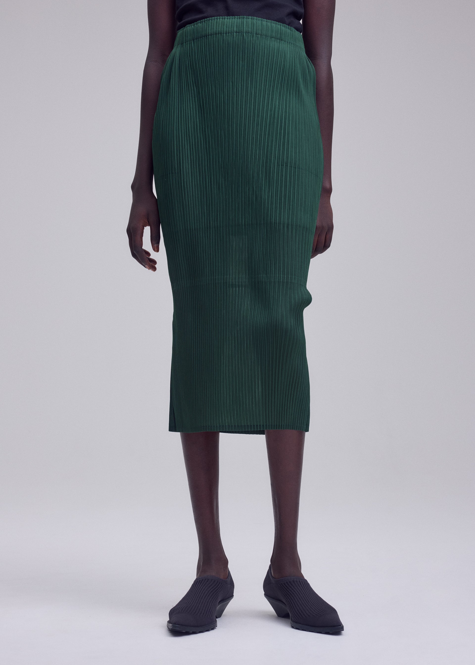 Issey Miyake Sheer Slit Pleats sukně černá vel. 2