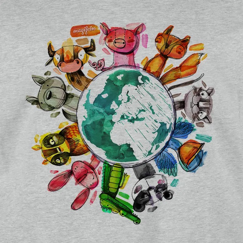 Magifešn XY Veggie planet tričko unisex biobavlna