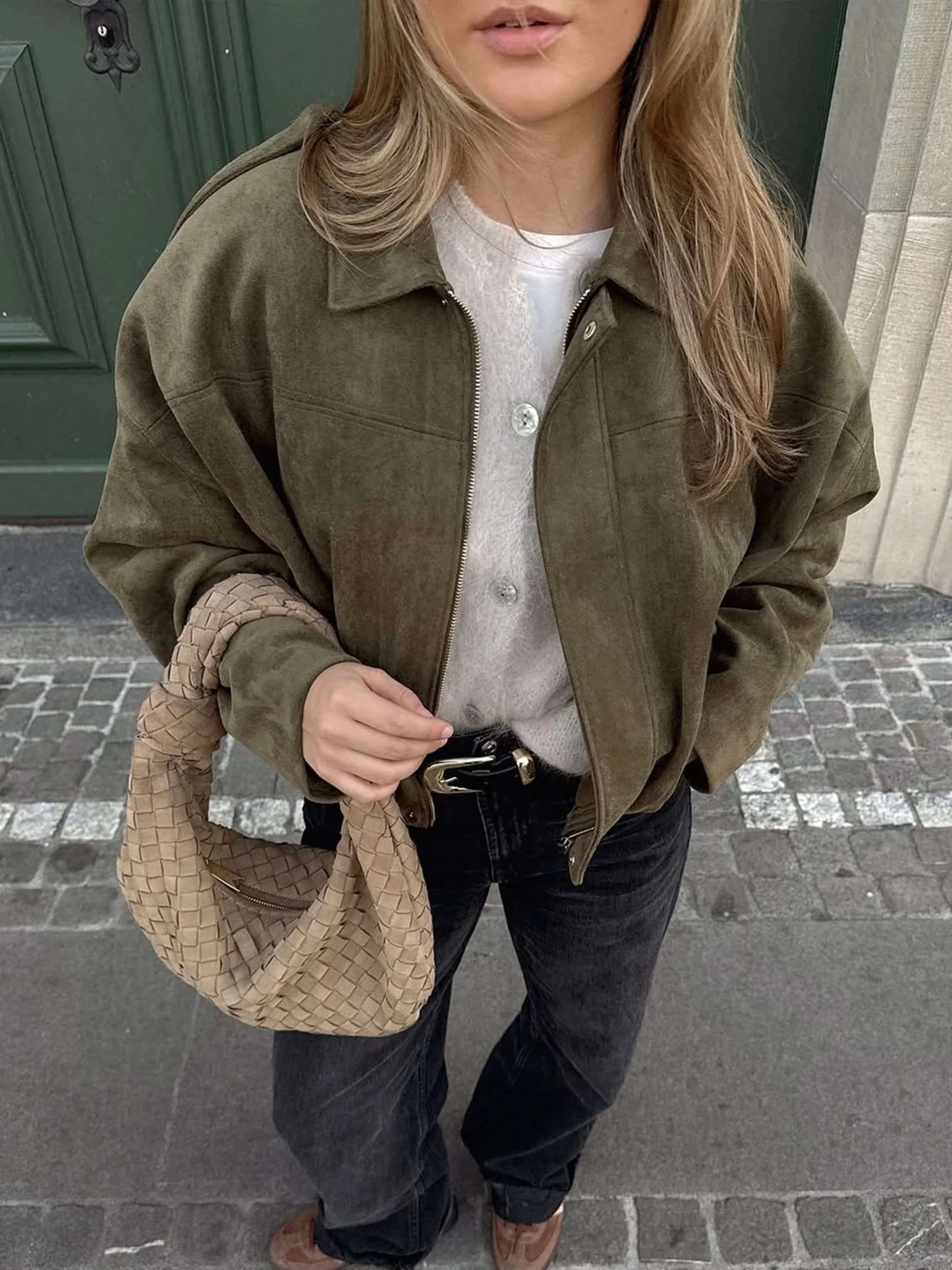 Norielle bomber bunda manšestr zelená krátká