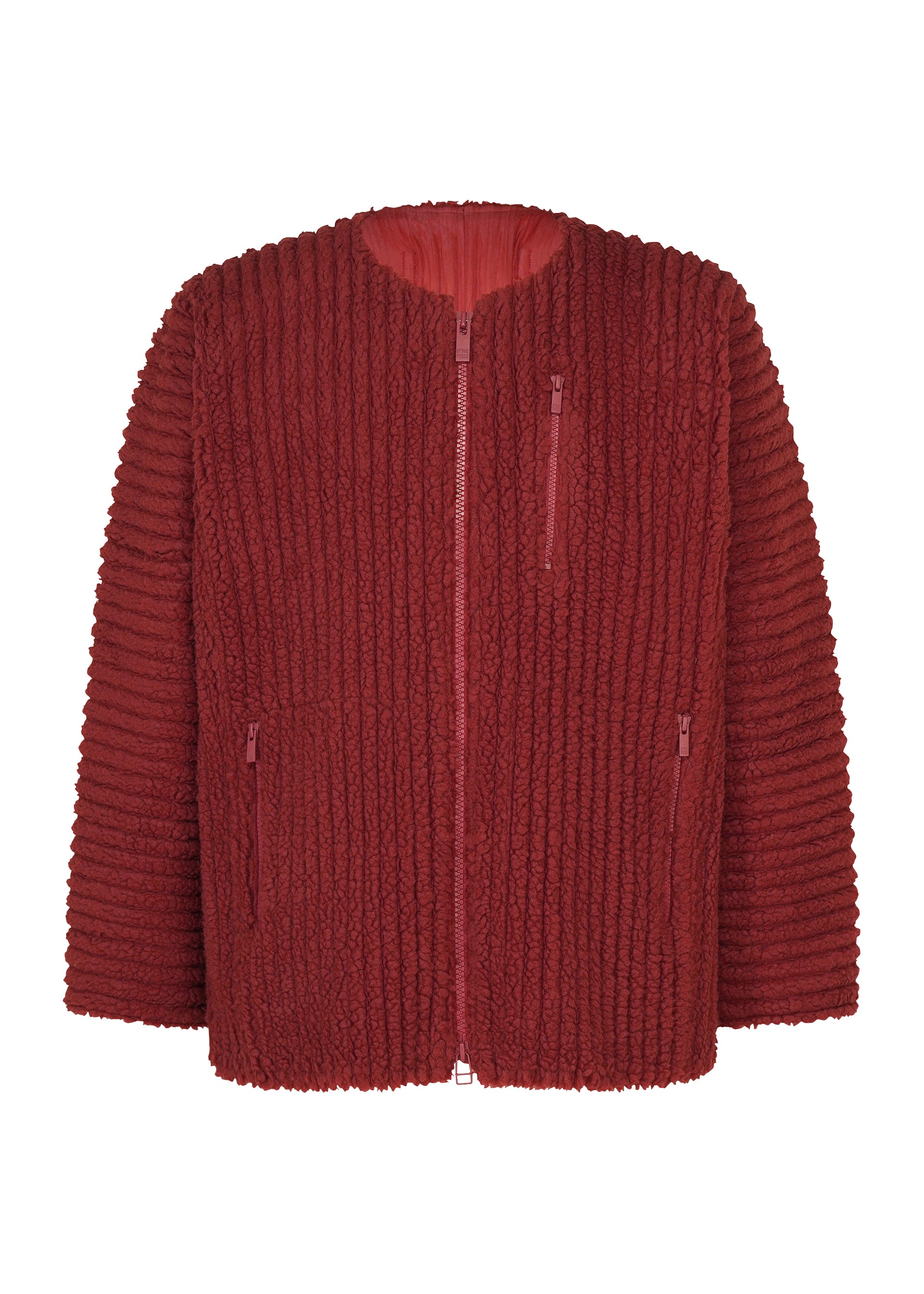 Homme Plissé Issey Miyake Fleece Pleats bunda černá