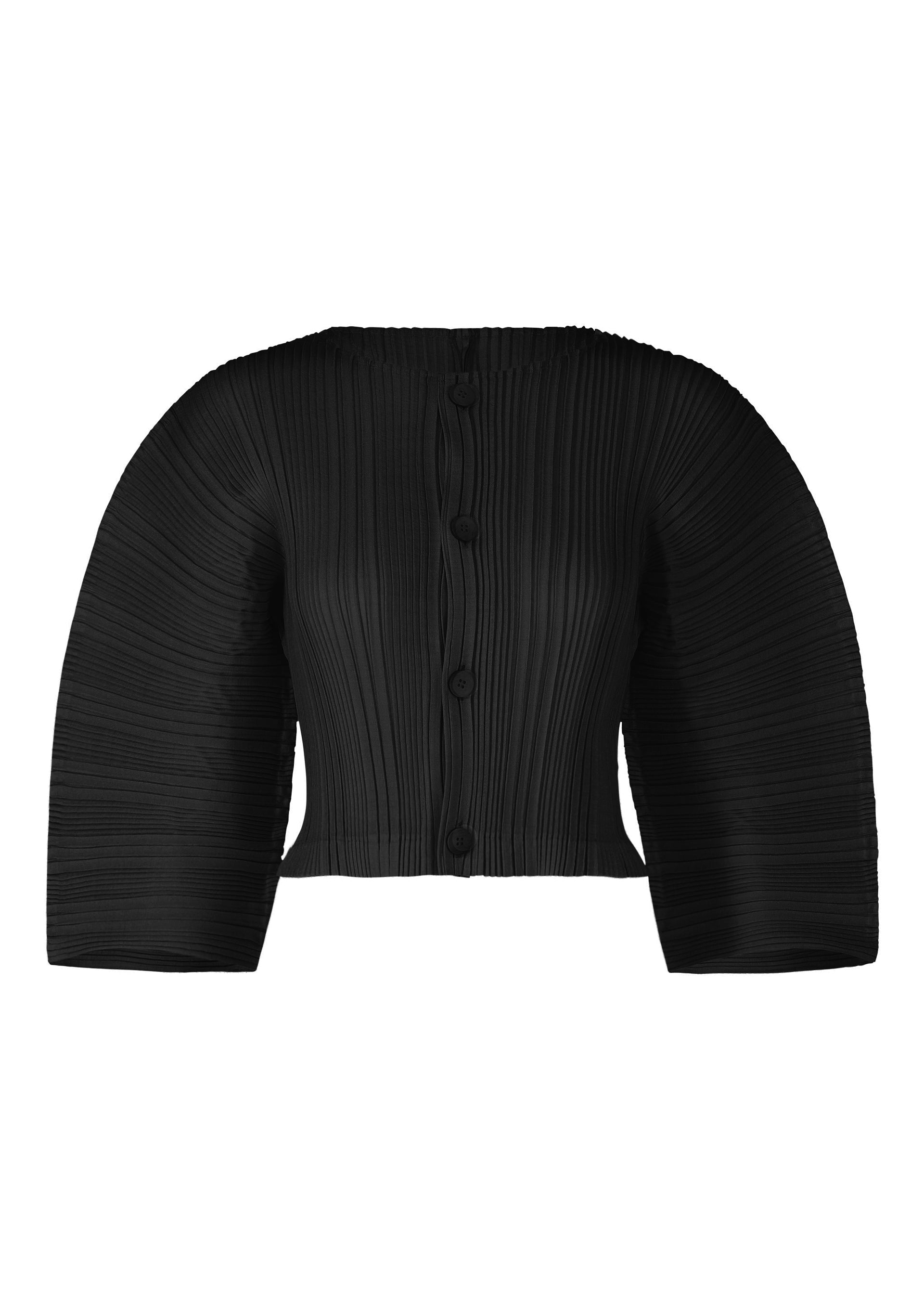 Issey Miyake Linen Like Rib Pleats kardigan ivory plisovaný