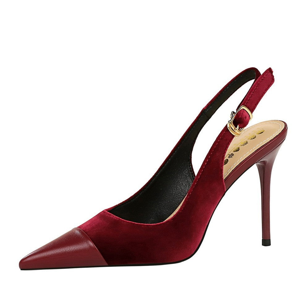 Norielle Slingback lodičky na jehlovém podpatku červená špičaté