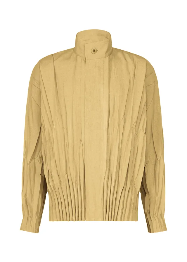 Issey Miyake IM MEN EDGE plisovaná bunda béžová vel. 2