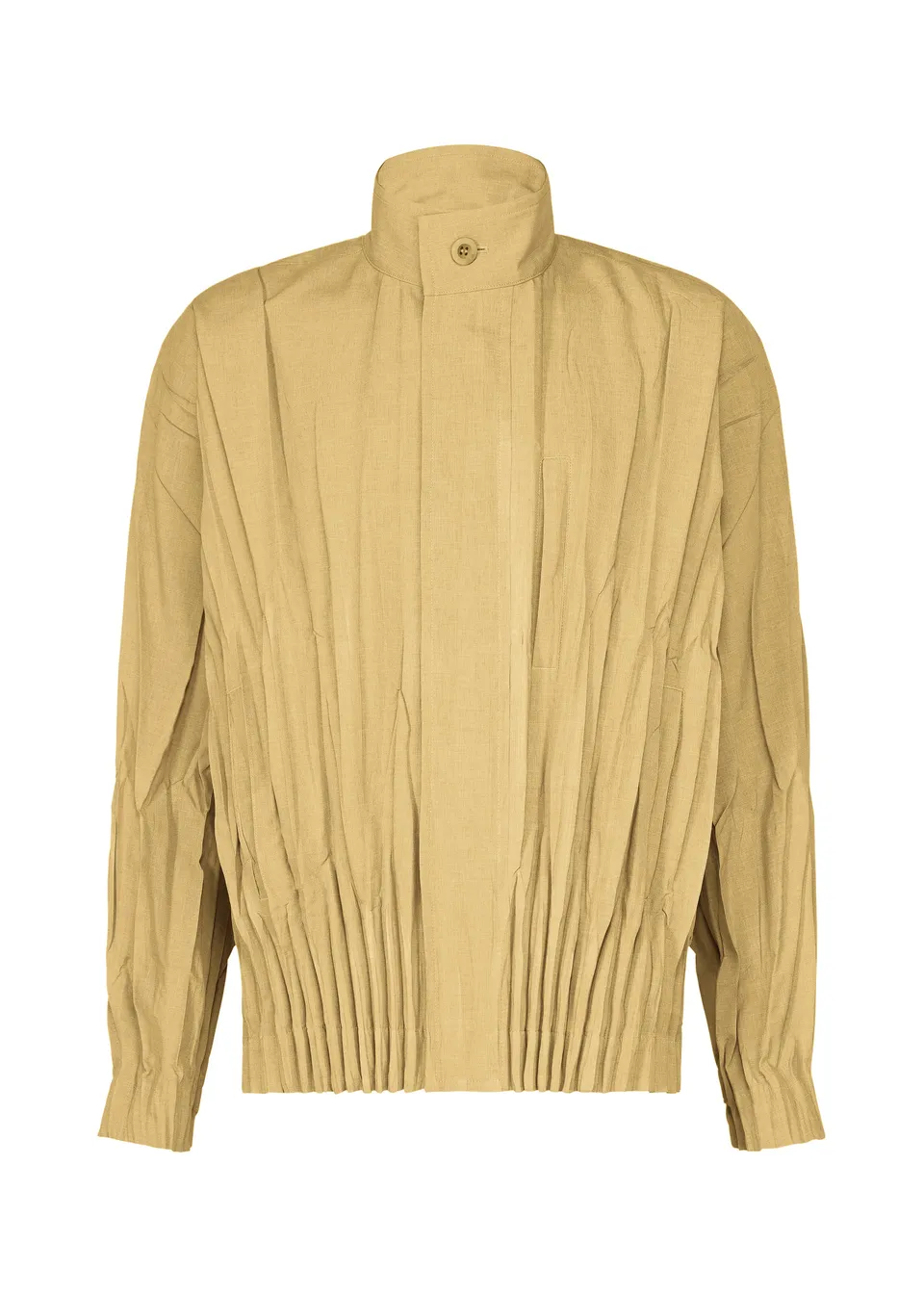Issey Miyake IM MEN EDGE plisovaná bunda béžová vel. 2
