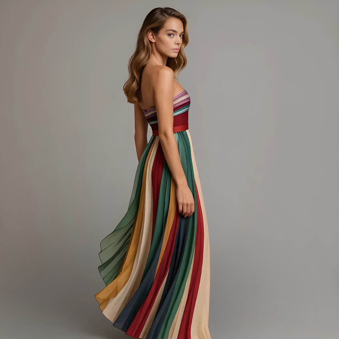 Norielle dlouhé bustier šaty pruhované