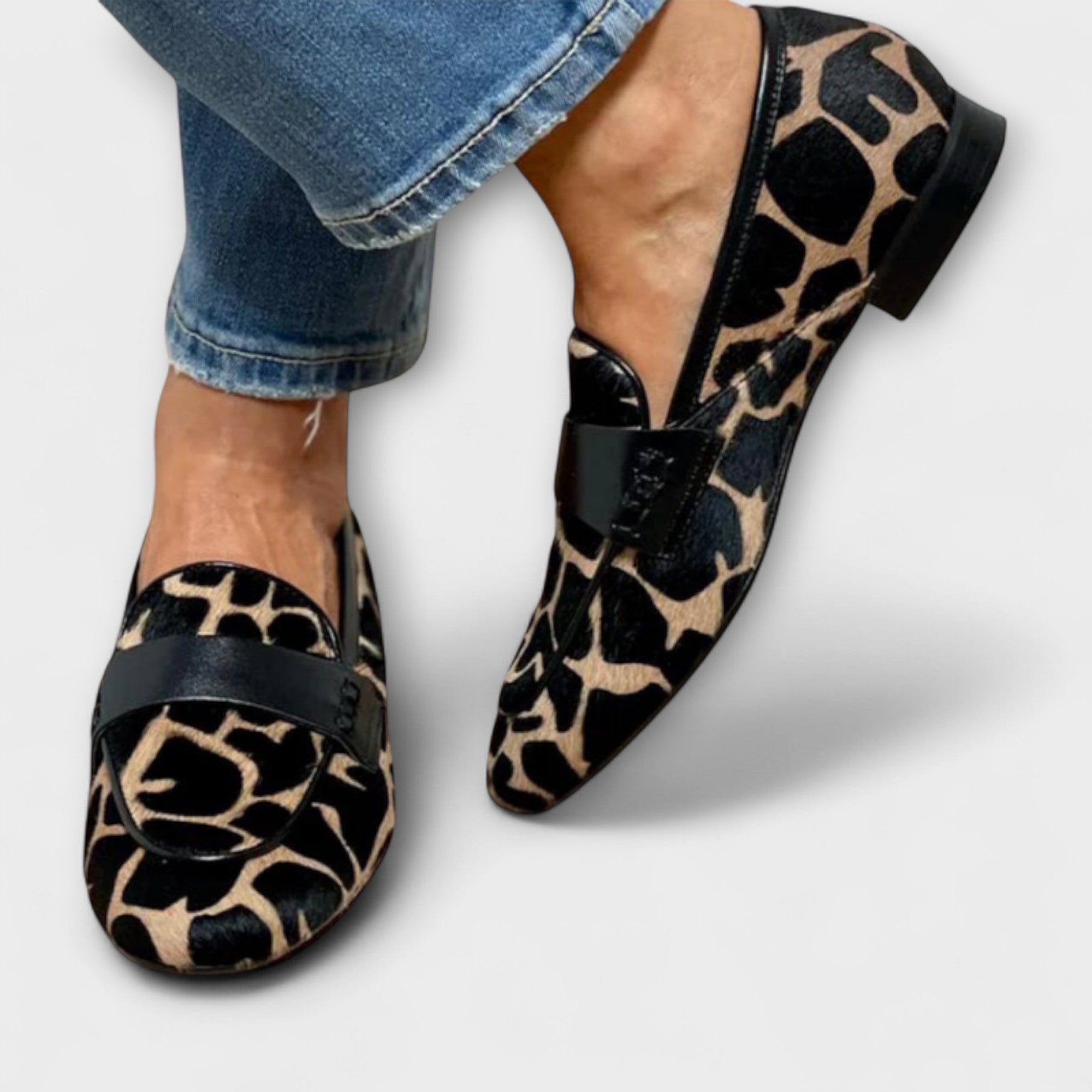 Norielle mokasíny leopardí nazouvací ploché