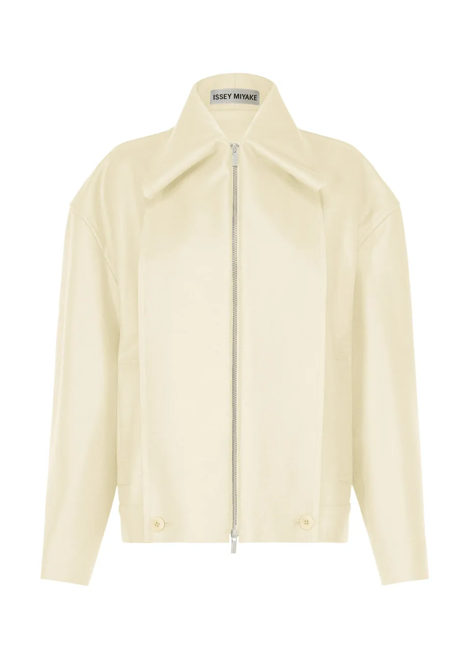 Issey Miyake SHELL bunda off-white vlněný úplet