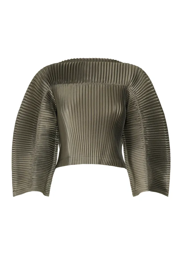 Issey Miyake Glossed Panels Pleats top šedý vel. 2 lesklý