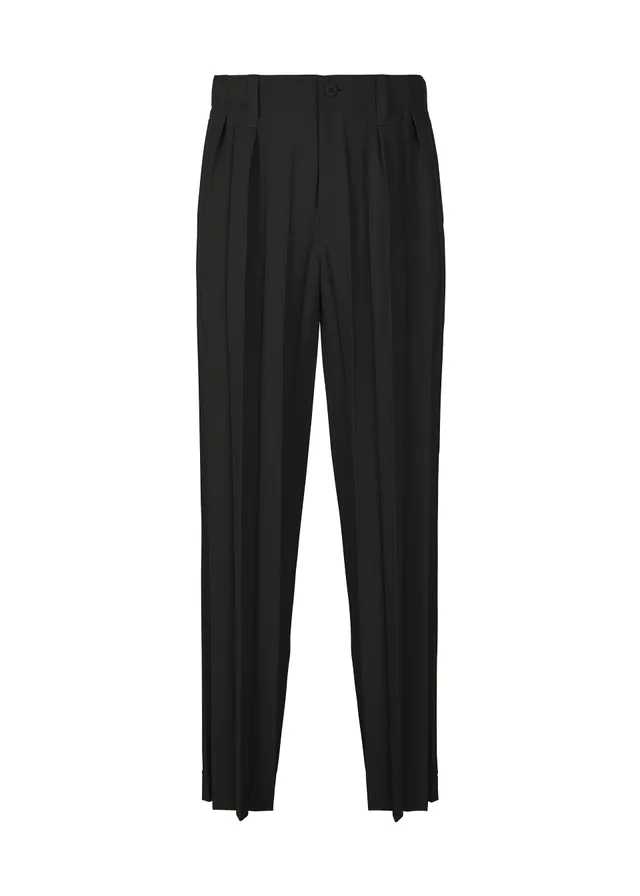 Issey Miyake Edge Ensemble kalhoty černé plisované