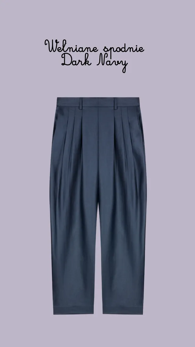 AURELIA & ZWEI FRAUEN Wool Trousers kalhoty Dark Navy vlna