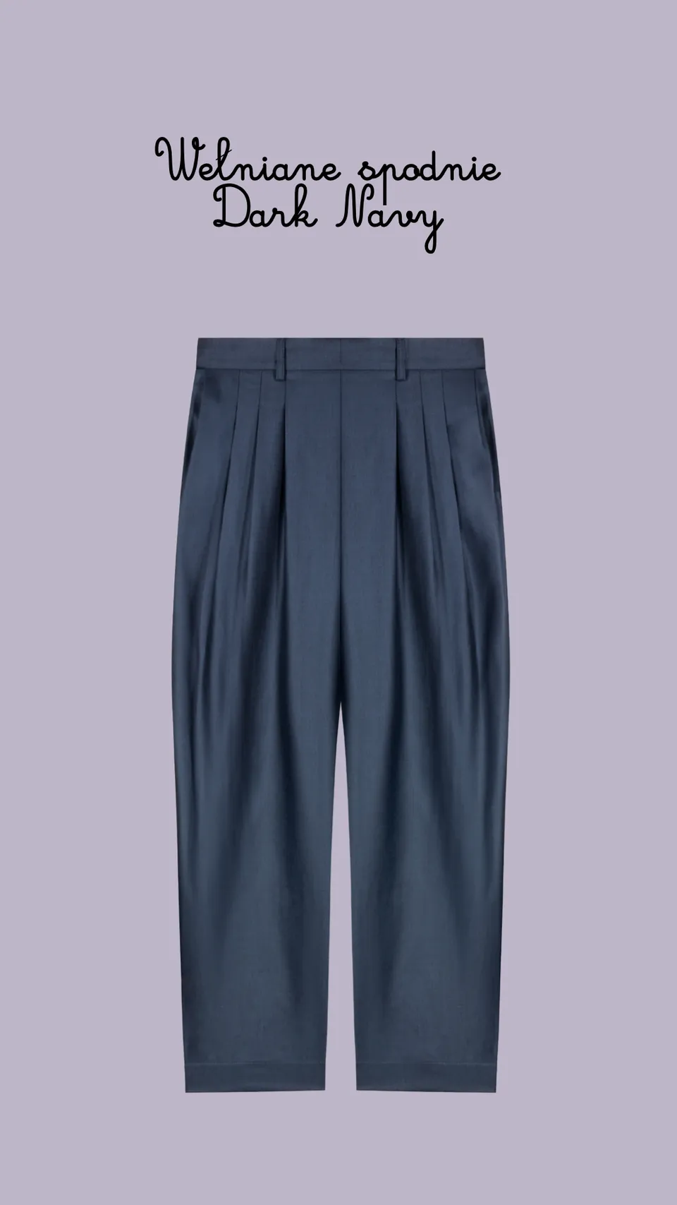 AURELIA & ZWEI FRAUEN Wool Trousers kalhoty Dark Navy vlna