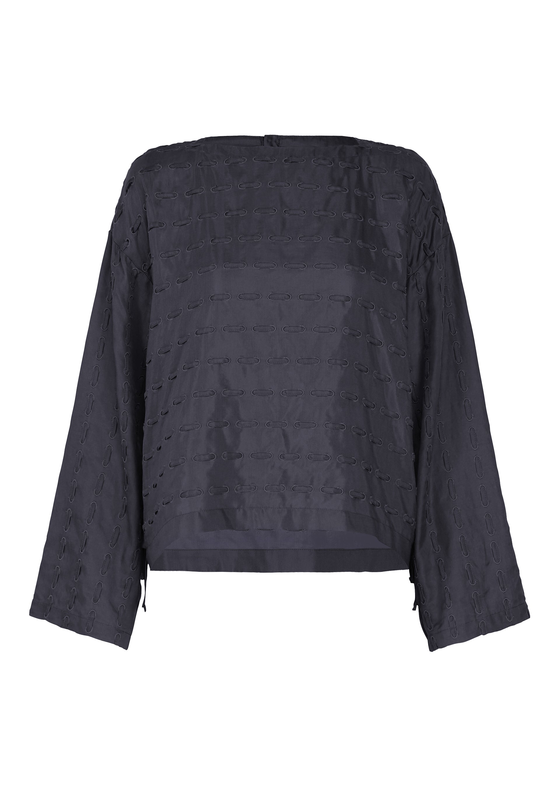 Issey Miyake Hole & Line top khaki s mašlemi