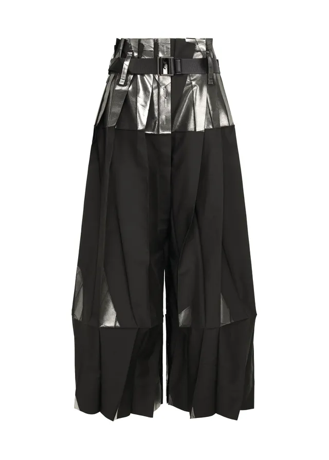 Issey Miyake 132 5. No.3-1 plisované kalhoty black silver