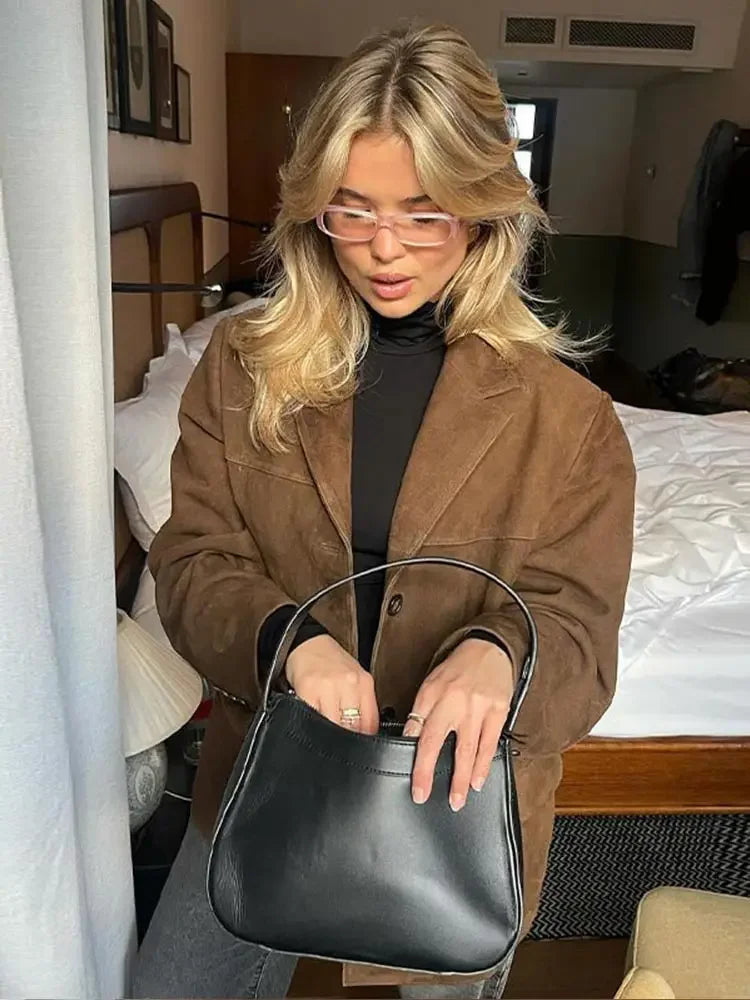 Norielle semišová bunda se stojáčkem hnědá