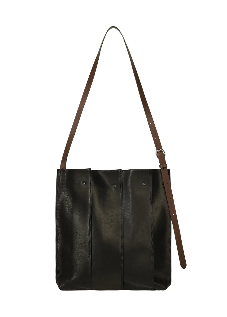 Issey Miyake Leather Pleats kožená kabelka černá