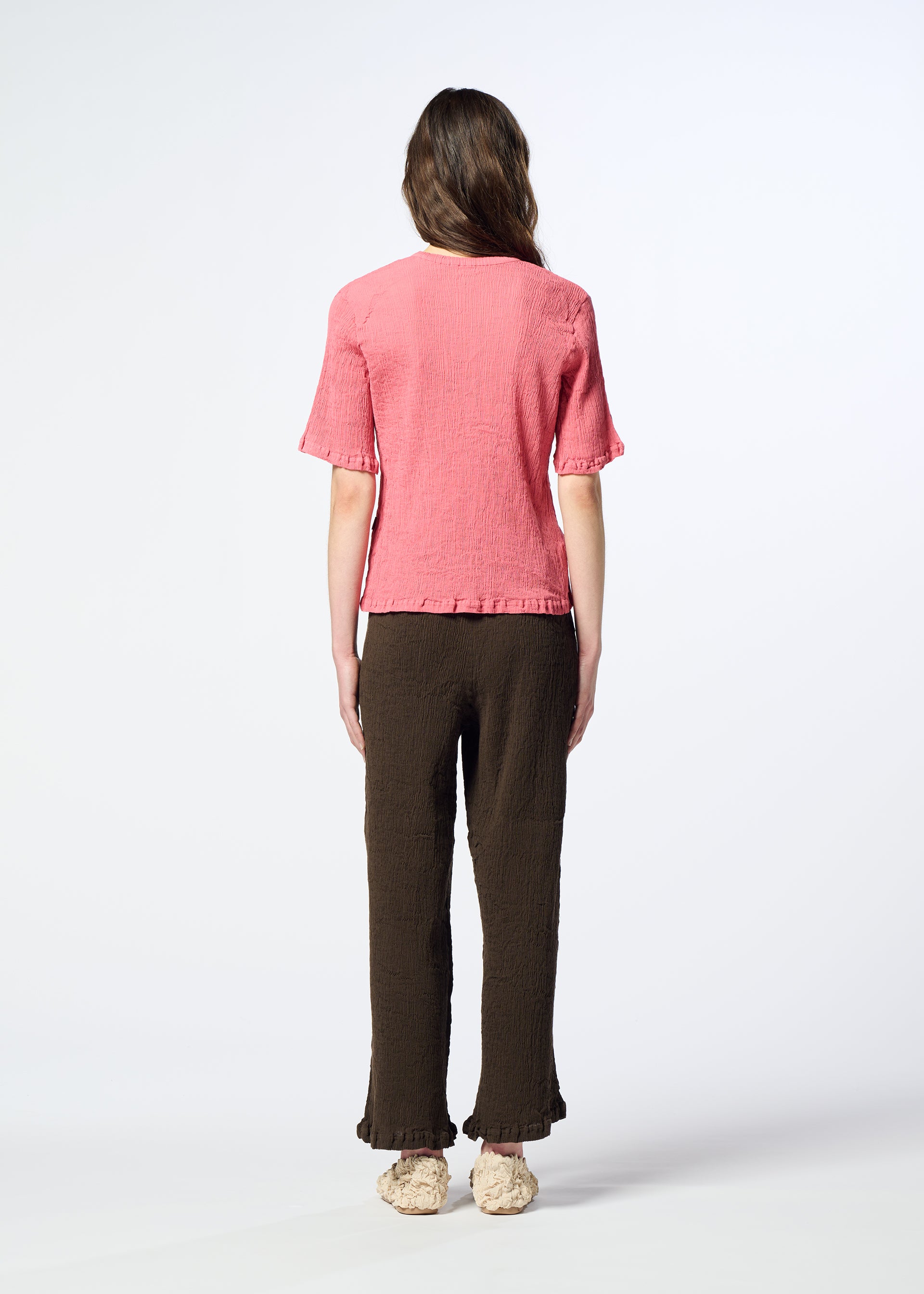 Issey Miyake Kyo Chijimi August top dámský Coral vel. 2 bavlna