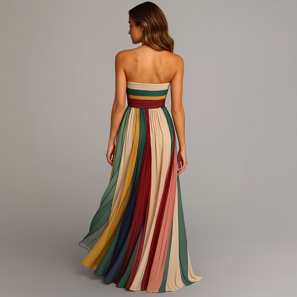 Norielle dlouhé bustier šaty pruhované