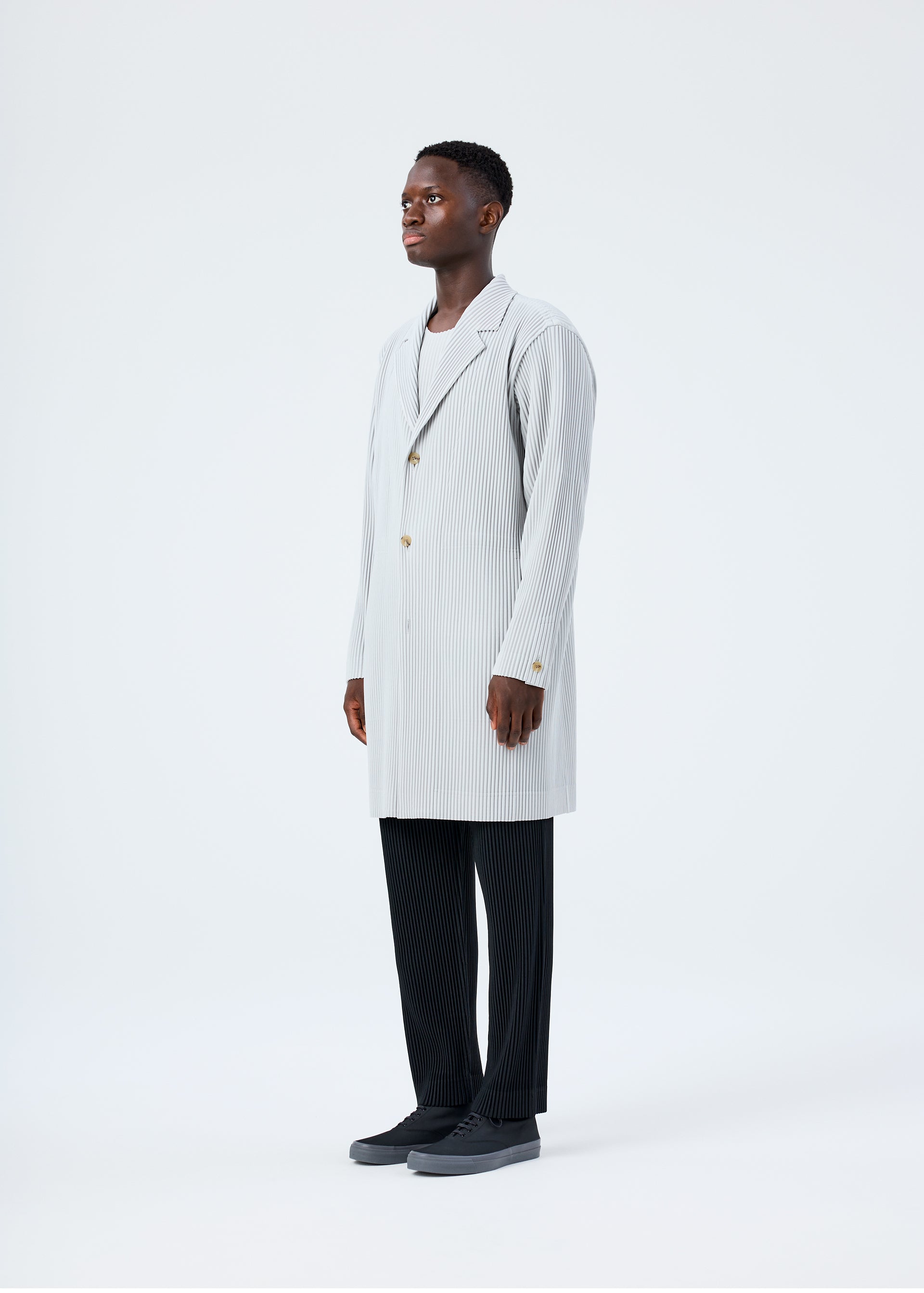 Issey Miyake BASICS dlouhé sako černé vel. 2 skládané