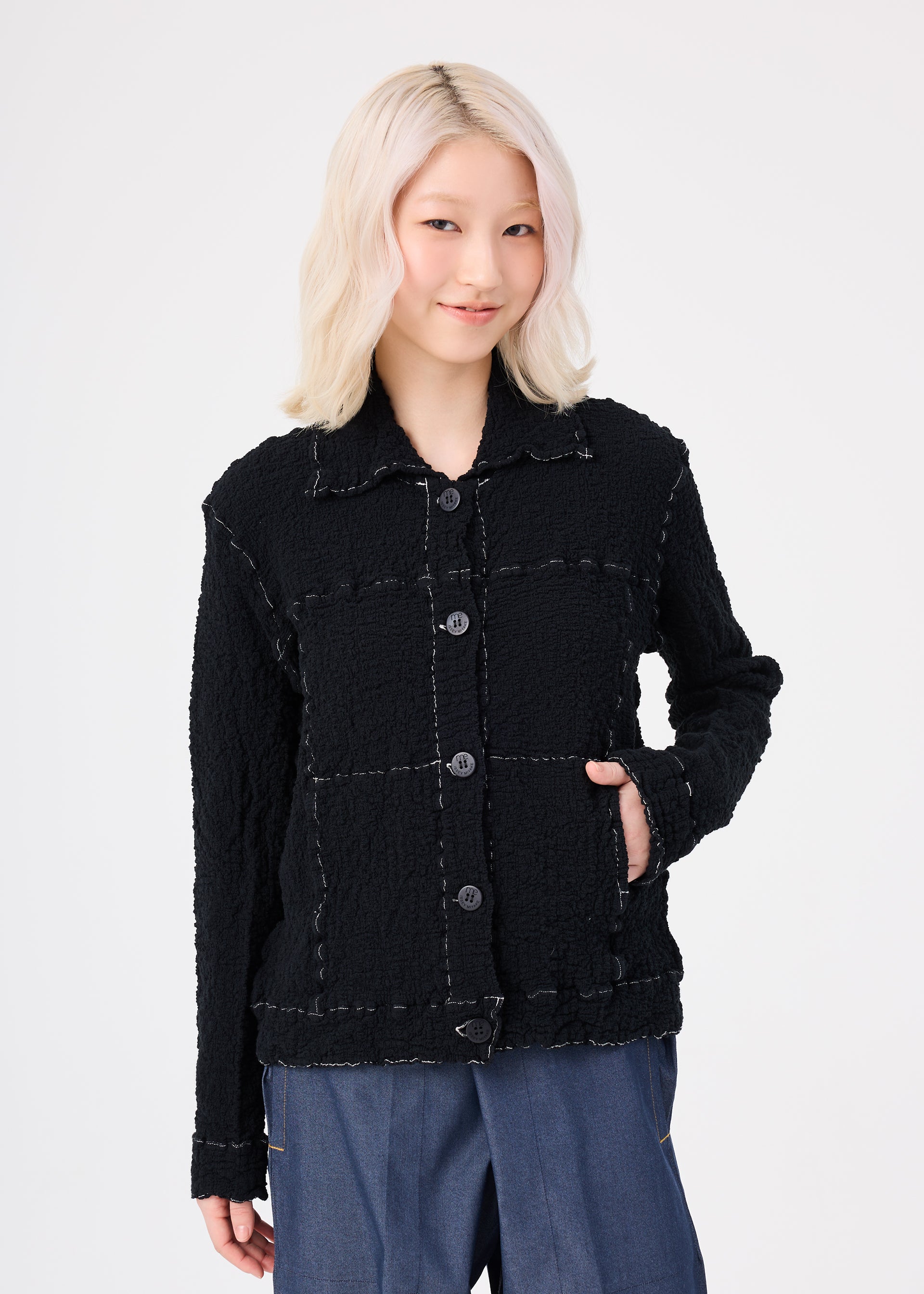Issey Miyake Cauliflower Color 1 bunda černá bavlněná