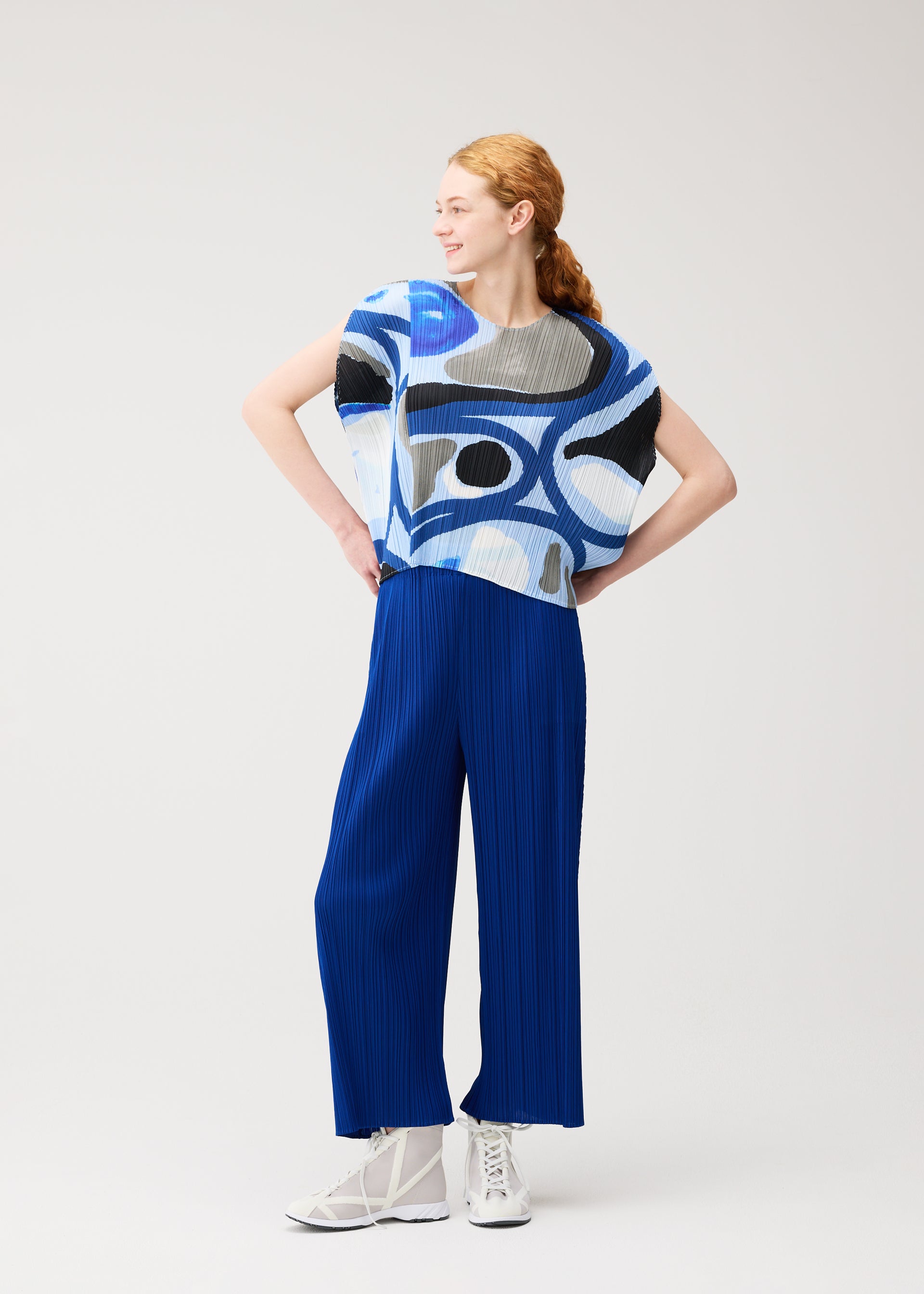 Pleats Please Issey Miyake Roll top světle modrý